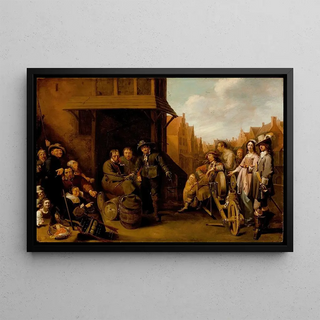 Jacob Duck - A Street Scene with Knife Grinder and Elegant Couple.webp