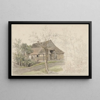 Jacob Ernst Marcus - Boerenhuis met bomen te Delden.webp