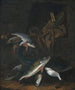 Stillleben mit Fischen, Hechten und Brassen an einer Wand - Jacob Gillig — Ansicht des Kunstwerks