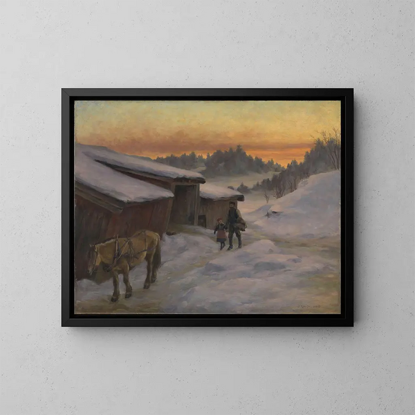 Eine Farm in Lysaker - Jacob Glersen — gerahmtes Bild an der Wand