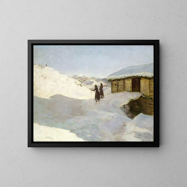 Winter in Vgsli im Telemark - Jacob Glersen — gerahmtes Bild an der Wand