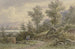 Vue de la forêt sur un village et des montagnes - Jacob Hoffmann — Ansicht des Kunstwerks