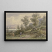 Vue de la forêt sur un village et des montagnes - Jacob Hoffmann — gerahmtes Bild an der Wand