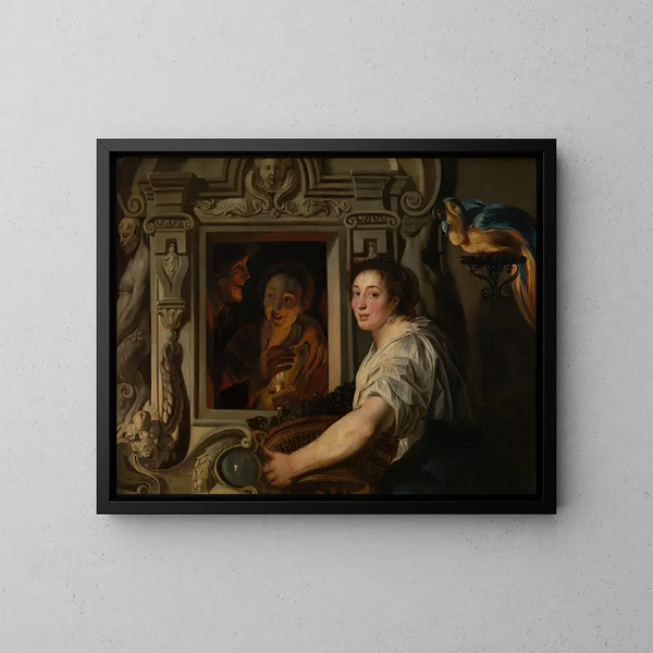 Der Obstverkäufer - Jacob Jordaens — gerahmtes Bild an der Wand