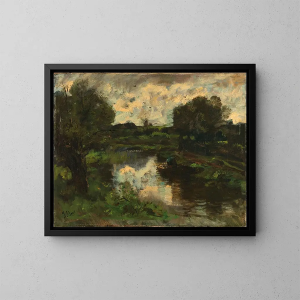 Ein Landschaft von Poldern nach einem Gewitter - Jacob Maris — gerahmtes Bild an der Wand