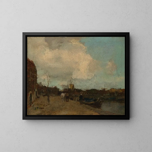Ufer des Kanals - Jacob Maris — gerahmtes Bild an der Wand