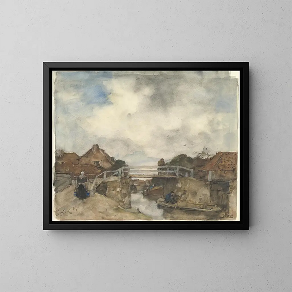 Kanal niederländisch in Rijswijk - Jacob Maris — gerahmtes Bild an der Wand
