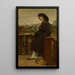 Mädchen beim Stricken auf einem Balkon in Montmartre - Jacob Maris — gerahmtes Bild an der Wand