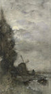 Landschaft mit Mühle im Mondschein - Jacob Maris — Ansicht des Kunstwerks