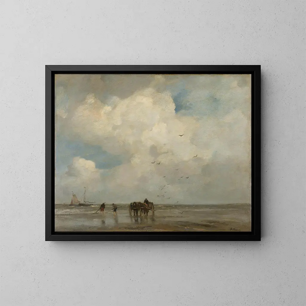 Muschelsammeln - Jacob Maris — gerahmtes Bild an der Wand