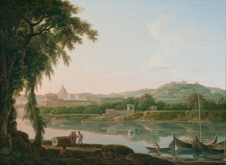Jacob More - A distant view of Rome across the Tiber.webp