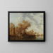 Ein Flusslandschaft mit Kähnen - Jacob Salomonsz van Ruysdael — gerahmtes Bild an der Wand