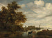 Flusslandschaft mit Fischern und Vieh, die Grote Kerk in Alkmaar im Hintergrund - Jacob Salomonsz van Ruysdael — Ansicht des Kunstwerks