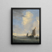 Wijdschip und andere kleine holländische Schiffe am Mündungsgebiet eines Flussarms - Jacob Salomonsz van Ruysdael — gerahmtes Bild an der Wand