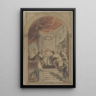 Jacob de Wit - Het Heilig Avondmaal voorgesteld in de opperzaal.webp