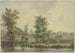 Bauernhof am Wasser mit Schubkarre und Kuh - Jacob van Liender — Ansicht des Kunstwerks