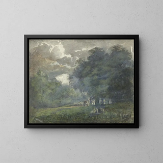Jacob van Liender - Herders met kudde in bosrijk landschap.webp