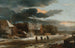 Winterlandschaft mit einem Dorf und einem zugefrorenen Kanal - Jacob van Ruisdael — Ansicht des Kunstwerks