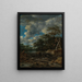 Ein bewaldetes Landschaft mit Wasserfall - Jacob van Ruisdael — gerahmtes Bild an der Wand