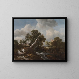 Jacob van Ruisdael - Low Waterfall in a Wooded Landscape with a Dead Beech Tree.webp