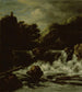 Landschaft mit Bergkette und Wasserfall - Jacob van Ruisdael — Ansicht des Kunstwerks