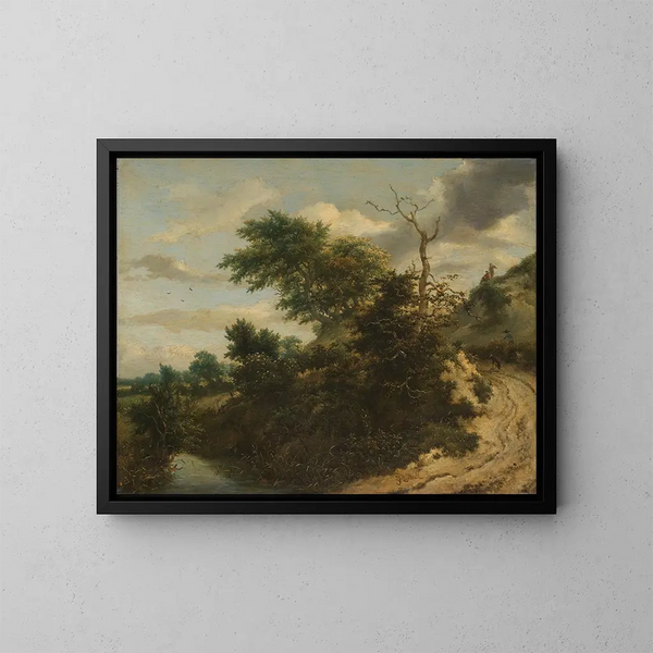 Sandweg in den Dünen - Jacob van Ruisdael — gerahmtes Bild an der Wand