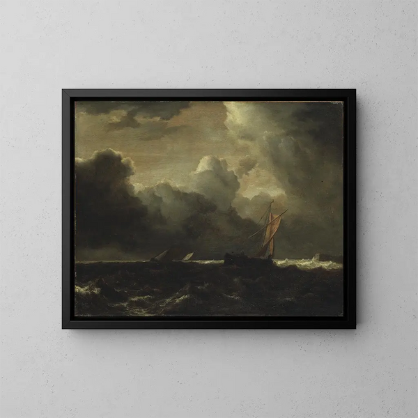 Gewitterwolken über dem Meer - Jacob van Ruisdael — gerahmtes Bild an der Wand