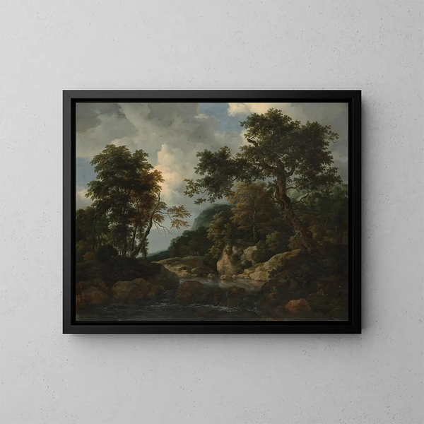 Der Waldbach - Jacob van Ruisdael — gerahmtes Bild an der Wand