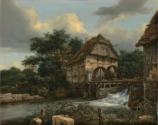 Zwei Wassermühlen und eine offene Schleuse - Jacob van Ruisdael — Ansicht des Kunstwerks