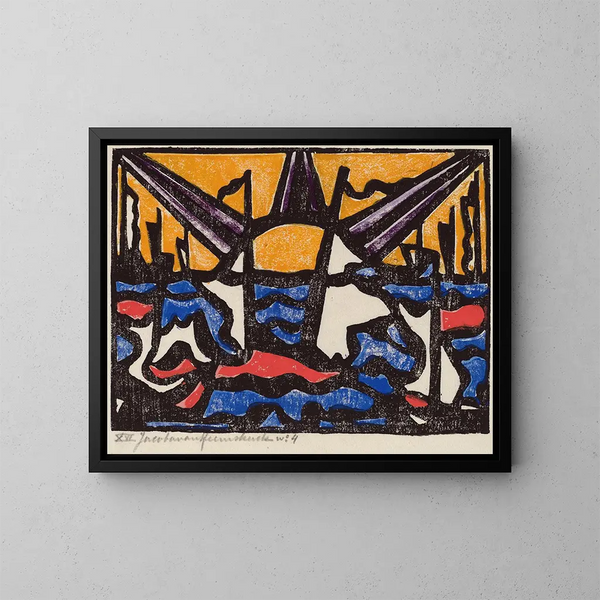Landschaft mit Sonne - Jacoba van Heemskerck — gerahmtes Bild an der Wand