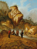 Ein felsiges Landschaft mit Bergarbeitern in der Nähe eines Wasserfalls - Jacobus Sibrandi Mancadan — Ansicht des Kunstwerks