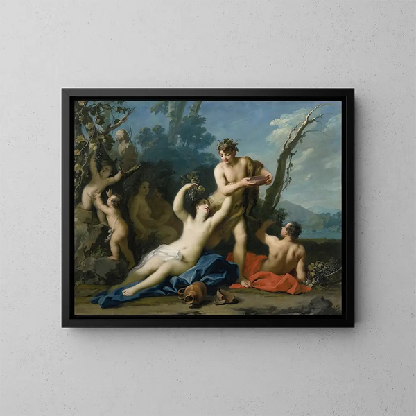 Bacchus und Ariane - Jacopo Amigoni — gerahmtes Bild an der Wand