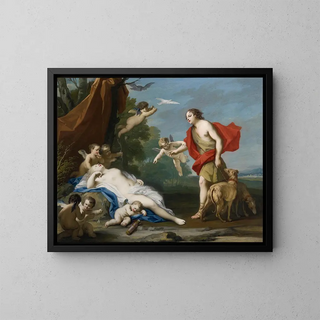 Venus und Adonis - Jacopo Amigoni — gerahmtes Bild an der Wand
