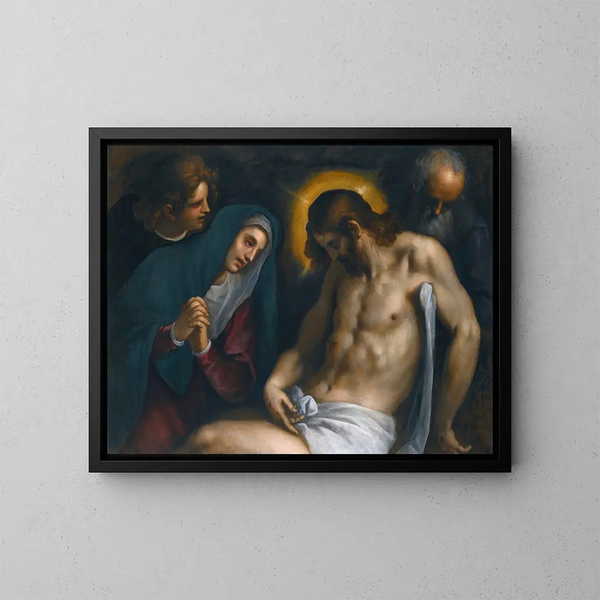 La Déposition - Jacopo Palma der Ältere — gerahmtes Bild an der Wand