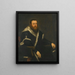 Portrait eines bärtigen Mannes in schwarzer Robe mit Pelz - Jacopo Tintoretto — gerahmtes Bild an der Wand