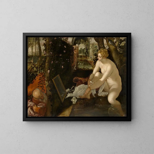 Susanne und die alten Männer - Jacopo Tintoretto — gerahmtes Bild an der Wand