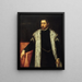 Junger Mann von fünfundzwanzig Jahren mit einem Pelzmantel - Jacopo Tintoretto — gerahmtes Bild an der Wand
