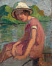Junge Frau am Wasserufer - Jacqueline Marval — Ansicht des Kunstwerks