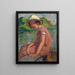 Junge Frau am Wasserufer - Jacqueline Marval — gerahmtes Bild an der Wand