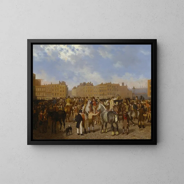 Alter Markt von Smithfield - Jacques-Laurent Agasse — gerahmtes Bild an der Wand