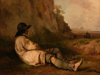 Berger, der sich an einem Felsen ausruht - Jacques-Raymond Brascassat — Ansicht des Kunstwerks