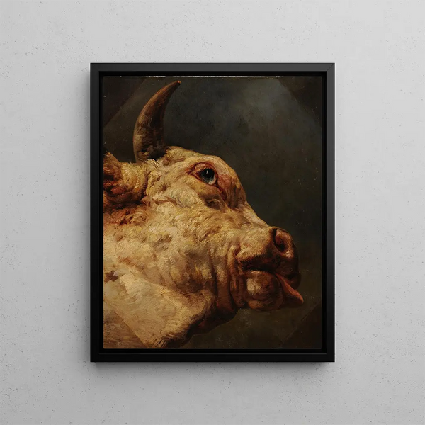 Kopf eines Stiers - Jacques-Raymond Brascassat — gerahmtes Bild an der Wand