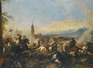 Jacques Courtois - A Cavalry Engagement A Cathedral Beyond.webp