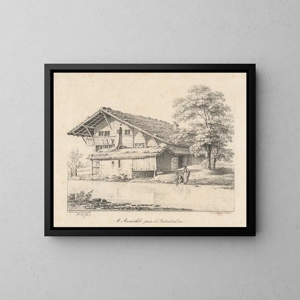 Eine Armee in der Nähe von Interlaken - Jacques Henri Juillerat — gerahmtes Bild an der Wand