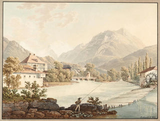 Vue d'Unterseen - Jacques Henri Juillerat — Ansicht des Kunstwerks