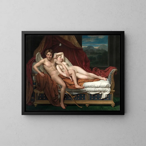 Cupidon und Psyche - Jacques Louis David — gerahmtes Bild an der Wand