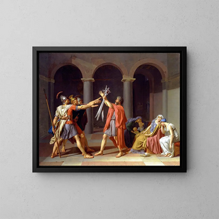 Der Schwur der Horatier - Jacques Louis David — gerahmtes Bild an der Wand
