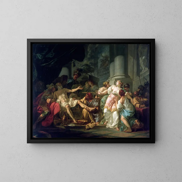 La Mort de Sénèque - Jacques Louis David — gerahmtes Bild an der Wand
