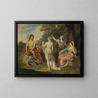 Der Urteil des Paris - Jacques Louis David — gerahmtes Bild an der Wand