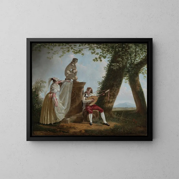 Serenade in einer Parklandschaft im römischen Stil - Jacques Sablet — gerahmtes Bild an der Wand